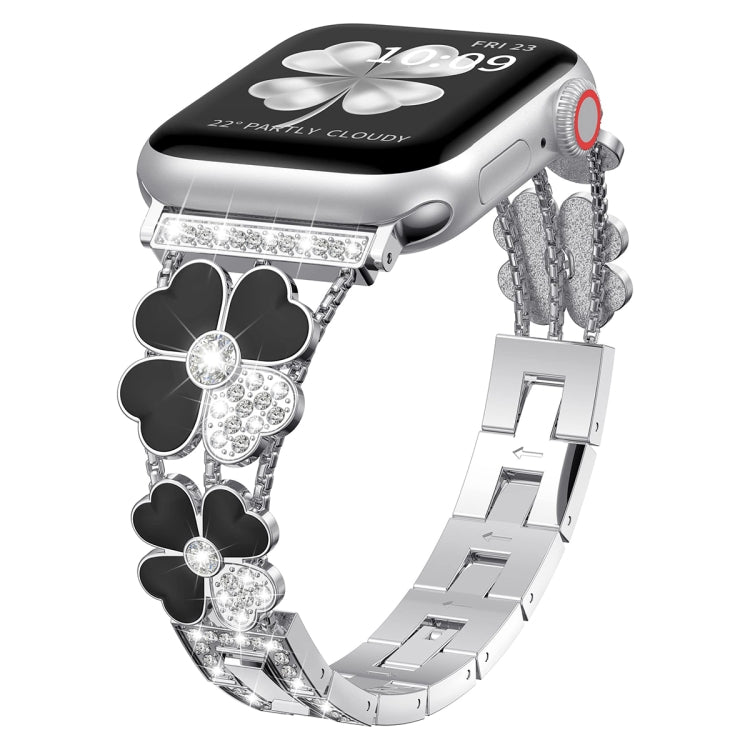 Petal-Metall-Diamant-Armband, für Apple Watch SE 2023 44mm, für Apple Watch Ultra 49mm, für Apple Watch 8 41mm, für Apple Watch 8 45mm, für Apple Watch 7 41mm, für Apple Watch 7 45mm, für Apple Watch SE 2023 40mm, für Apple Watch SE 2022 40mm
