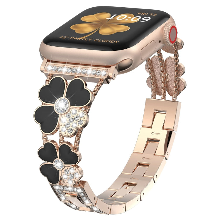 Petal-Metall-Diamant-Armband, für Apple Watch SE 2023 44mm, für Apple Watch Ultra 49mm, für Apple Watch 8 41mm, für Apple Watch 8 45mm, für Apple Watch 7 41mm, für Apple Watch 7 45mm, für Apple Watch SE 2023 40mm, für Apple Watch SE 2022 40mm