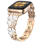 Petal-Metall-Diamant-Armband, für Apple Watch SE 2023 44mm, für Apple Watch Ultra 49mm, für Apple Watch 8 41mm, für Apple Watch 8 45mm, für Apple Watch 7 41mm, für Apple Watch 7 45mm, für Apple Watch SE 2023 40mm, für Apple Watch SE 2022 40mm