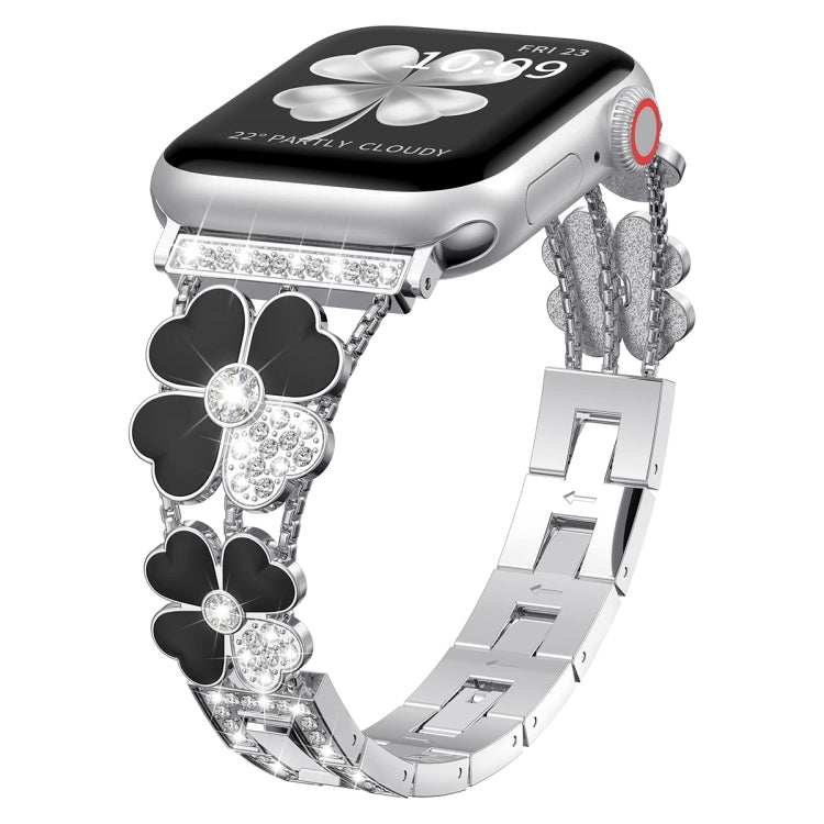 Petal-Metall-Diamant-Armband, für Apple Watch SE 2023 44mm, für Apple Watch Ultra 49mm, für Apple Watch 8 41mm, für Apple Watch 8 45mm, für Apple Watch 7 41mm, für Apple Watch 7 45mm, für Apple Watch SE 2023 40mm, für Apple Watch SE 2022 40mm