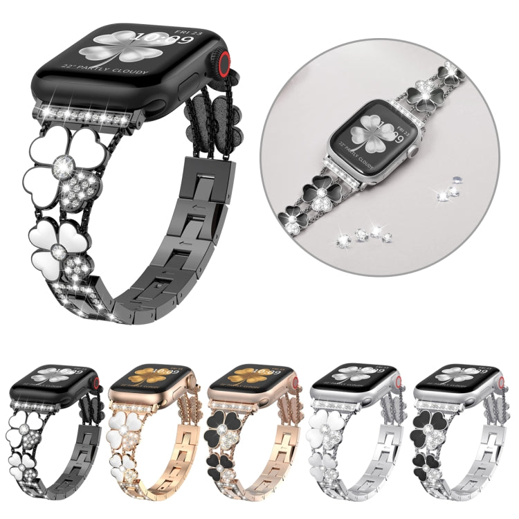 Petal-Metall-Diamant-Armband, für Apple Watch SE 2023 44mm, für Apple Watch Ultra 49mm, für Apple Watch 8 41mm, für Apple Watch 8 45mm, für Apple Watch 7 41mm, für Apple Watch 7 45mm, für Apple Watch SE 2023 40mm, für Apple Watch SE 2022 40mm