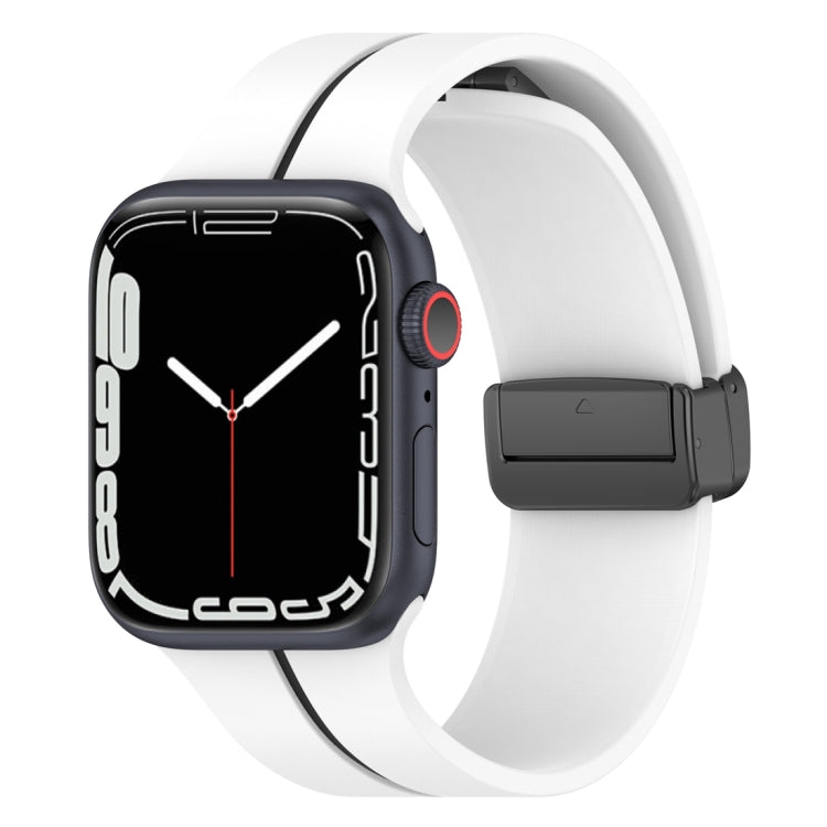 Zweifarbiges Silikon-Uhrenarmband mit Klappschließe, Für Apple Watch SE 40mm, Für Apple Watch SE 44mm, Für Apple Watch 6 40mm, Für Apple Watch 6 44mm