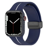 Zweifarbiges Silikon-Armband mit Faltschließe, passend für Apple Watch 9 (45 mm) und Apple Watch 9 (41 mm).