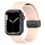 Zweifarbiges Silikon-Armband mit Faltschließe, passend für Apple Watch 9 (45 mm) und Apple Watch 9 (41 mm).
