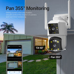ESCAM PT210 2x3MP Dual-Objektiv-Kamera mit Dual-Screen-Monitor, WLAN-Funktion, Unterstützung für Zwei-Wege-Sprach- und Bewegungserkennung sowie Cloud-Speicherung, PT210
