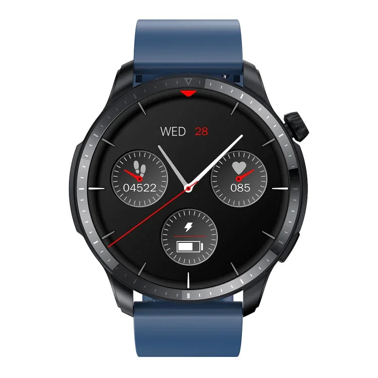 T52 1,39 Zoll IP67 Wasserdichte Smartwatch mit Silikonarmband, unterstützt Bluetooth-Anrufe, Blutsauerstoff- und Körpertemperaturmessung, Silikonarmband (Blau), Silikonarmband (Schwarz), Lederarmband (Rot)