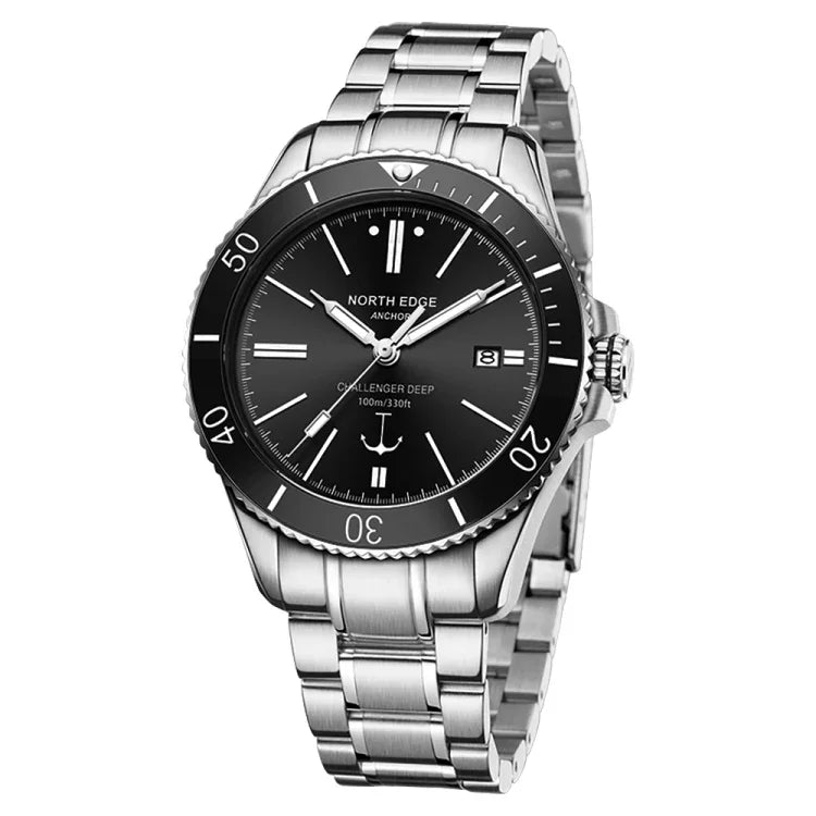 NORTH EDGE ANCHOR Herren Mechanische Outdoor-Uhr, 100 m wasserdicht, ANCHOR