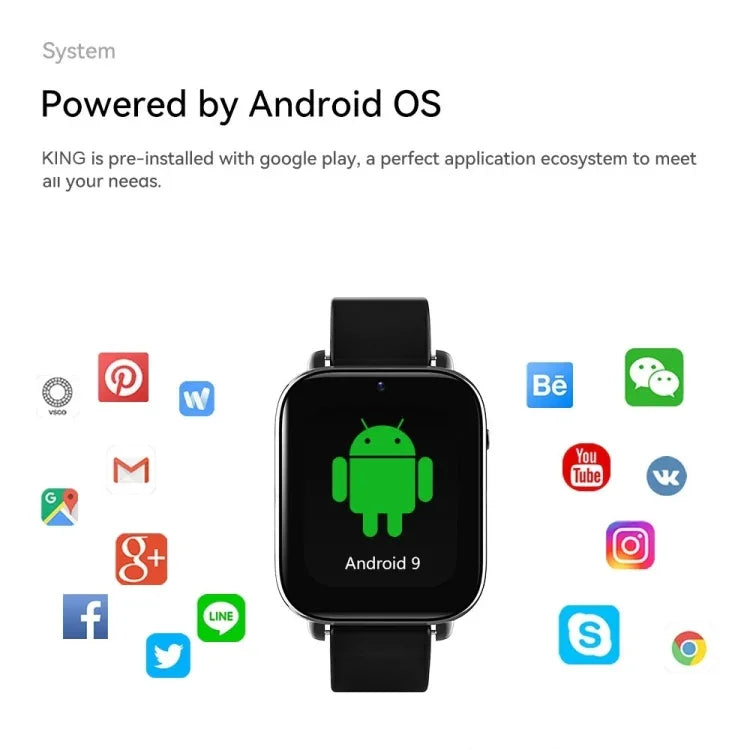 Z20 Smartwatch mit 1,75-Zoll-Bildschirm, 4G LTE, Android 9 Betriebssystem, 4 GB RAM + 128 GB Speicher