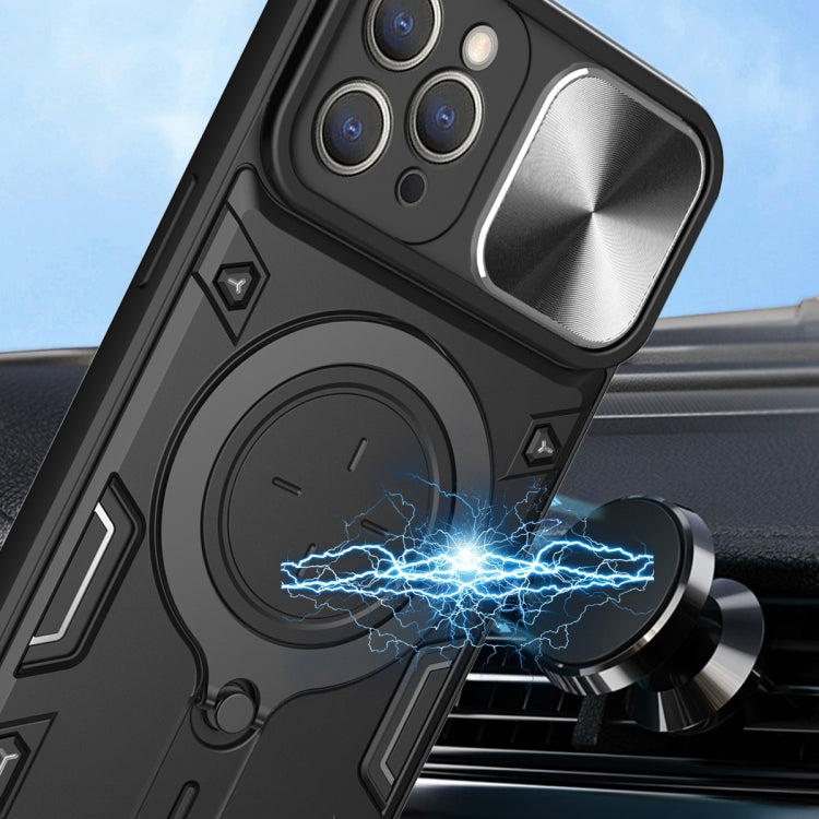 CD Textur Sliding Camshield Magnetische Halterung Handyhülle, Für iPhone 11, Für iPhone 11 Pro