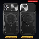 CD Textur Sliding Camshield Magnetische Halterung Handyhülle, Für iPhone 11, Für iPhone 11 Pro