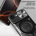 CD-Textur Schiebbares Camshield Magnetisches Halterung Handyhülle, Für iPhone 17e / 16e, Für iPhone 17 Pro Max, Für iPhone 17 Pro, Für iPhone 17, Für iPhone Air, Für iPhone 16 Pro Max, Für iPhone 16 Pro, Für iPhone 16 Plus