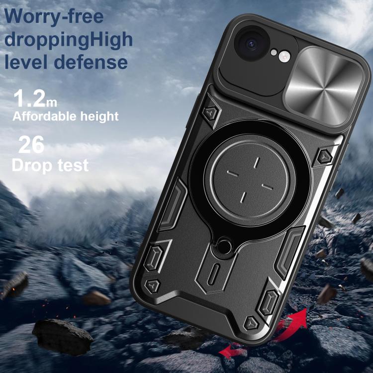 CD-Textur Schiebbares Camshield Magnetisches Halterung Handyhülle, Für iPhone 17e / 16e, Für iPhone 17 Pro Max, Für iPhone 17 Pro, Für iPhone 17, Für iPhone Air, Für iPhone 16 Pro Max, Für iPhone 16 Pro, Für iPhone 16 Plus