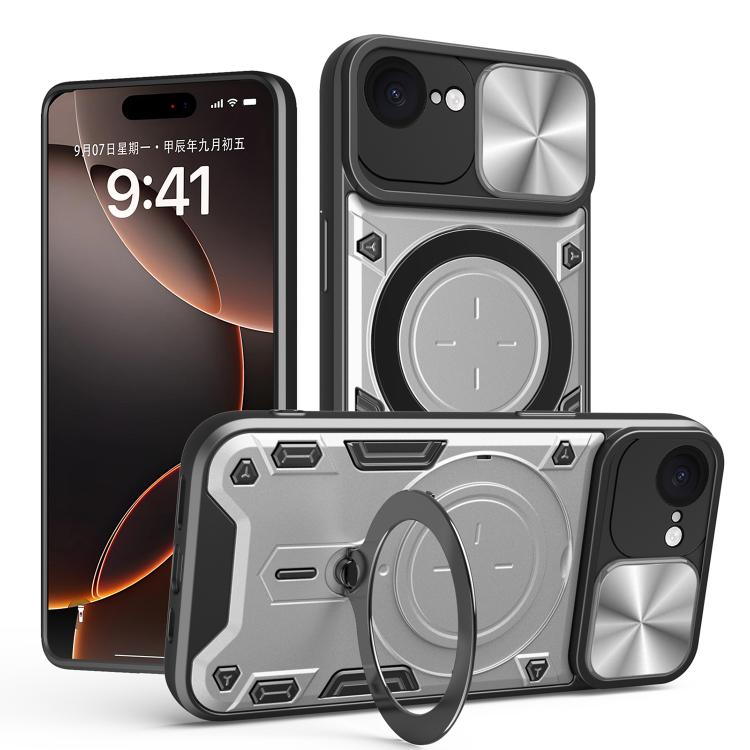 CD-Textur Schiebbares Camshield Magnetisches Halterung Handyhülle, Für iPhone 17e / 16e, Für iPhone 17 Pro Max, Für iPhone 17 Pro, Für iPhone 17, Für iPhone Air, Für iPhone 16 Pro Max, Für iPhone 16 Pro, Für iPhone 16 Plus