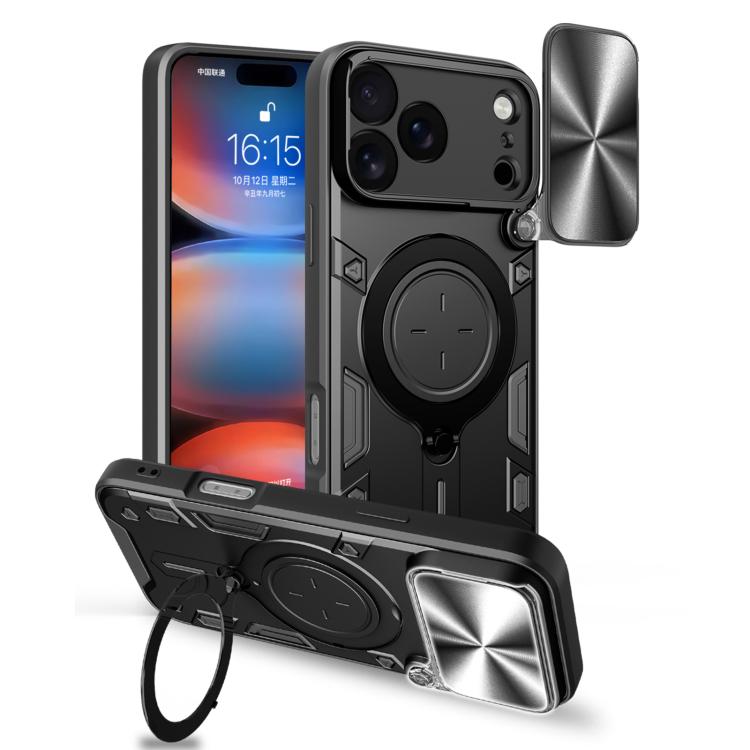 CD-Textur Schiebbares Camshield Magnetisches Halterung Handyhülle, Für iPhone 17e / 16e, Für iPhone 17 Pro Max, Für iPhone 17 Pro, Für iPhone 17, Für iPhone Air, Für iPhone 16 Pro Max, Für iPhone 16 Pro, Für iPhone 16 Plus