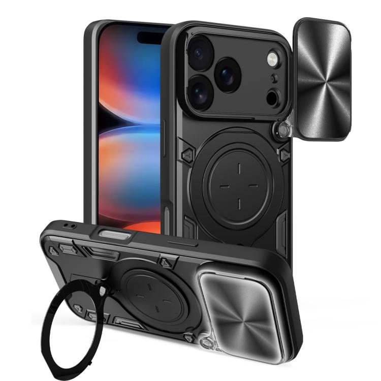 CD-Textur Schiebbares Camshield Magnetisches Halterung Handyhülle, Für iPhone 17e / 16e, Für iPhone 17 Pro Max, Für iPhone 17 Pro, Für iPhone 17, Für iPhone Air, Für iPhone 16 Pro Max, Für iPhone 16 Pro, Für iPhone 16 Plus