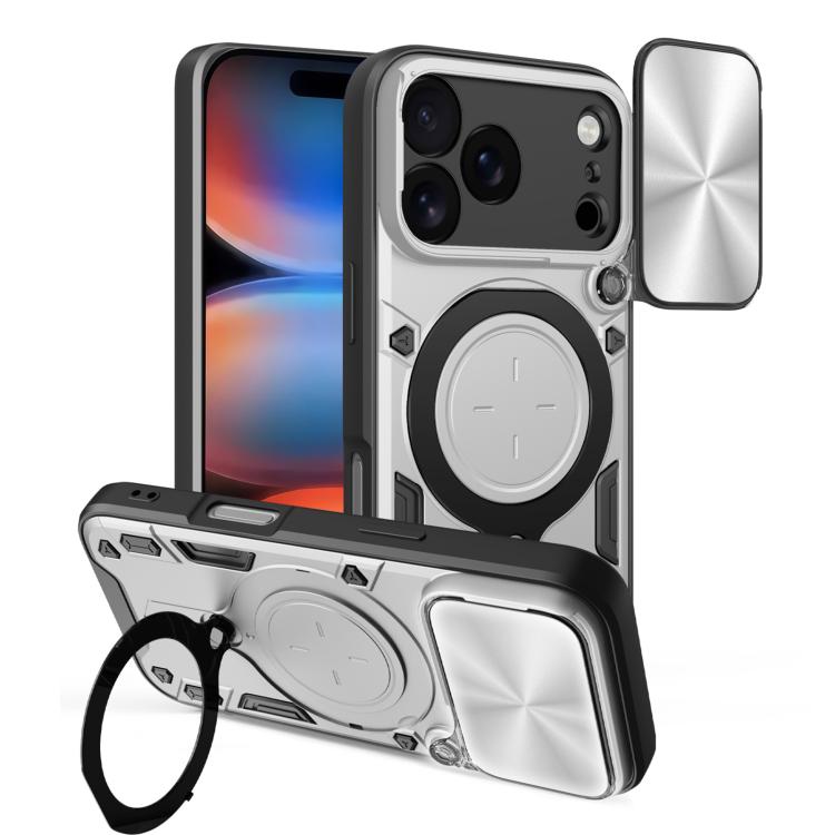 CD-Textur Schiebbares Camshield Magnetisches Halterung Handyhülle, Für iPhone 17e / 16e, Für iPhone 17 Pro Max, Für iPhone 17 Pro, Für iPhone 17, Für iPhone Air, Für iPhone 16 Pro Max, Für iPhone 16 Pro, Für iPhone 16 Plus
