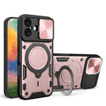 CD-Textur Schiebbares Camshield Magnetisches Halterung Handyhülle, Für iPhone 17e / 16e, Für iPhone 17 Pro Max, Für iPhone 17 Pro, Für iPhone 17, Für iPhone Air, Für iPhone 16 Pro Max, Für iPhone 16 Pro, Für iPhone 16 Plus