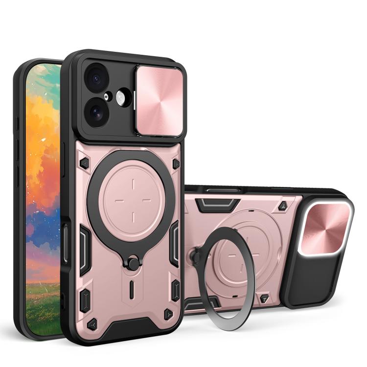 CD-Textur Schiebbares Camshield Magnetisches Halterung Handyhülle, Für iPhone 17e / 16e, Für iPhone 17 Pro Max, Für iPhone 17 Pro, Für iPhone 17, Für iPhone Air, Für iPhone 16 Pro Max, Für iPhone 16 Pro, Für iPhone 16 Plus