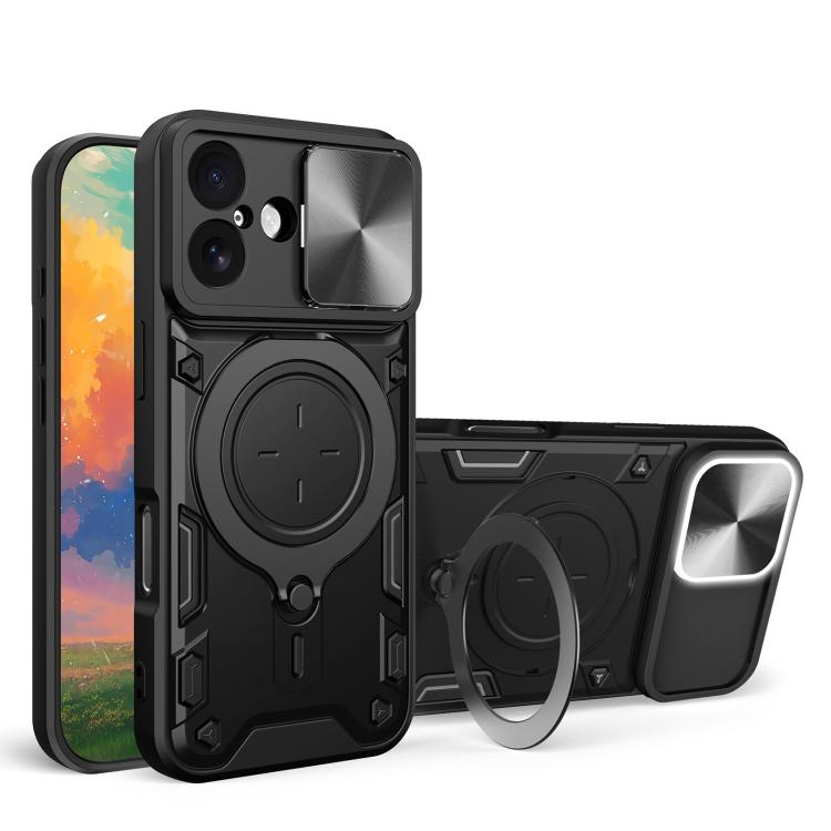 CD-Textur Schiebbares Camshield Magnetisches Halterung Handyhülle, Für iPhone 17e / 16e, Für iPhone 17 Pro Max, Für iPhone 17 Pro, Für iPhone 17, Für iPhone Air, Für iPhone 16 Pro Max, Für iPhone 16 Pro, Für iPhone 16 Plus