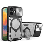 CD-Textur Schiebbares Camshield Magnetisches Halterung Handyhülle, Für iPhone 17e / 16e, Für iPhone 17 Pro Max, Für iPhone 17 Pro, Für iPhone 17, Für iPhone Air, Für iPhone 16 Pro Max, Für iPhone 16 Pro, Für iPhone 16 Plus