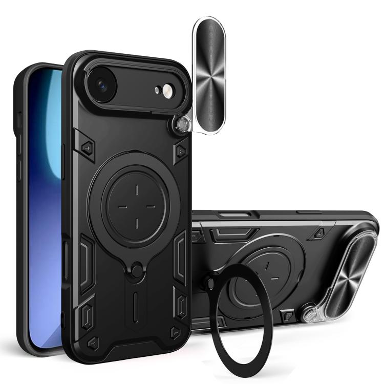 CD-Textur Schiebbares Camshield Magnetisches Halterung Handyhülle, Für iPhone 17e / 16e, Für iPhone 17 Pro Max, Für iPhone 17 Pro, Für iPhone 17, Für iPhone Air, Für iPhone 16 Pro Max, Für iPhone 16 Pro, Für iPhone 16 Plus