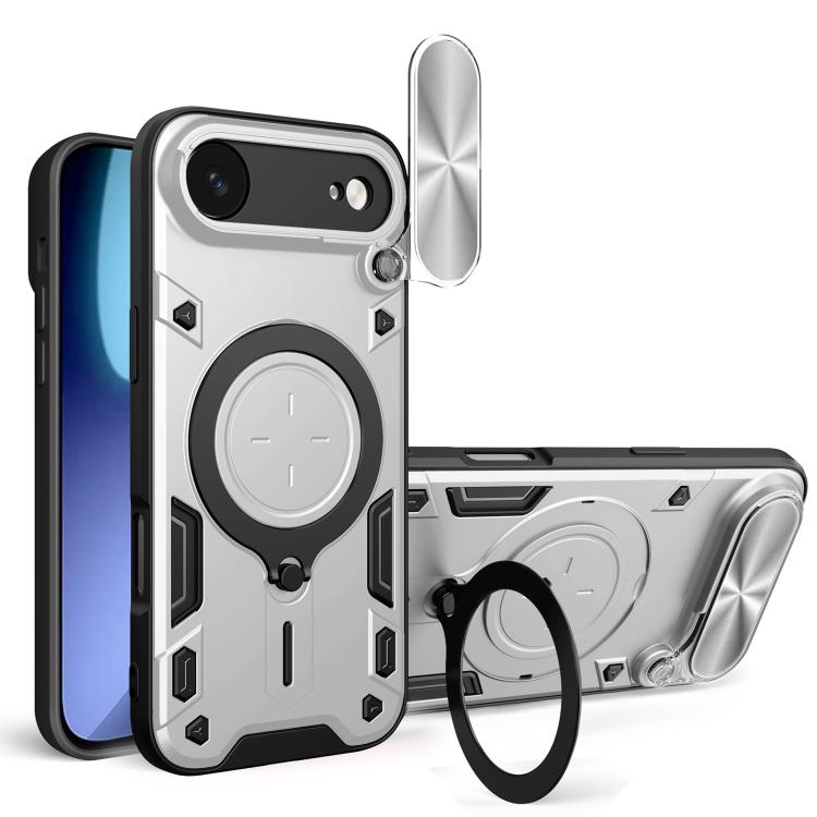CD-Textur Schiebbares Camshield Magnetisches Halterung Handyhülle, Für iPhone 17e / 16e, Für iPhone 17 Pro Max, Für iPhone 17 Pro, Für iPhone 17, Für iPhone Air, Für iPhone 16 Pro Max, Für iPhone 16 Pro, Für iPhone 16 Plus