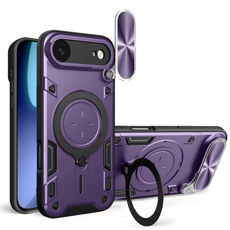 CD-Textur Schiebbares Camshield Magnetisches Halterung Handyhülle, Für iPhone 17e / 16e, Für iPhone 17 Pro Max, Für iPhone 17 Pro, Für iPhone 17, Für iPhone Air, Für iPhone 16 Pro Max, Für iPhone 16 Pro, Für iPhone 16 Plus