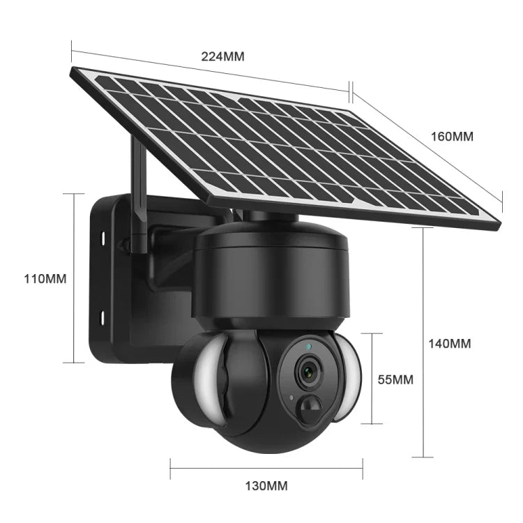 SHIWOJIA IP66 Wasserdichte 4G 3MP Solar-Dome-IP-Kamera, Zwei-Wege-Audio, PIR-Bewegungserkennung und Nachtsicht, EU, AU, USA