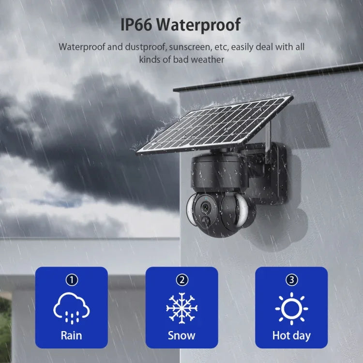 SHIWOJIA IP66 Wasserdichte 4G 3MP Solar-Dome-IP-Kamera, Zwei-Wege-Audio, PIR-Bewegungserkennung und Nachtsicht, EU, AU, USA