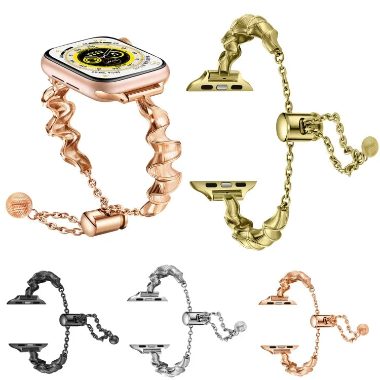 Metallarmband mit Wellenmuster, für Apple Watch 2 (42 mm), Apple Watch 2 (38 mm), Apple Watch (42 mm) und Apple Watch (38 mm)