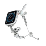 Perlenarmband Metall Uhrenarmband, für Apple Watch 8 45mm, für Apple Watch SE 2022 40mm, für Apple Watch SE 2022 44mm, für Apple Watch 7 41mm, für Apple Watch 7 45mm, für Apple Watch SE 40mm, für Apple Watch SE 44mm, für Apple Watch 6 40mm