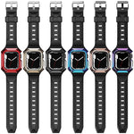 Integrierte Armor Case TPU-Uhrenarmband, Für Apple Watch SE 2025 / 2023 44mm, Für Apple Watch SE 2025 / 2023 40mm, Für Apple Watch Series 11 / 10 42mm, Für Apple Watch Ultra 3 / 2 49mm, Für Apple Watch 9 45mm, Für Apple Watch 9 41mm