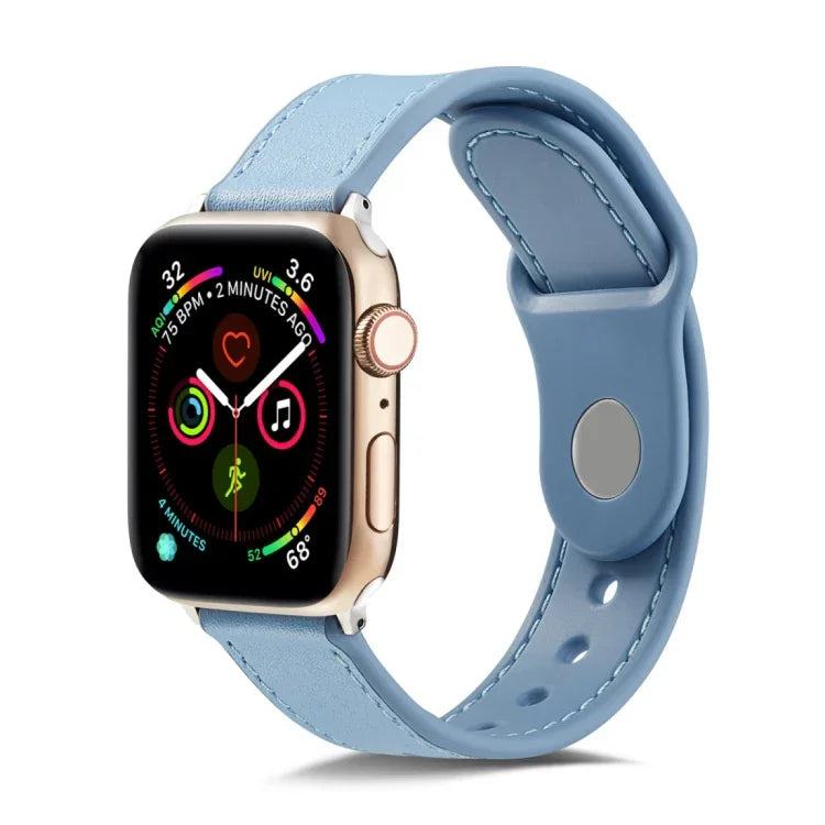 Uhrenarmband mit einfacher Schnalle aus TPU und Echtleder, für Apple Watch Series 7 41 mm / 6 &amp; SE &amp; 5 &amp; 4 40 mm / 3 &amp; 2 &amp; 1 38 mm, für Apple Watch Series 7 45 mm / 6 &amp; SE &amp; 5 &amp; 4 44 mm / 3 &amp; 2 &amp; 1 42 mm ...