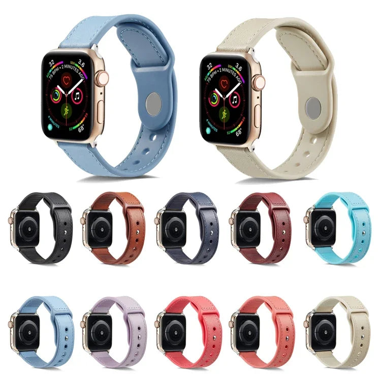 Uhrenarmband mit einfacher Schnalle aus TPU und Echtleder, für Apple Watch Series 7 41 mm / 6 &amp; SE &amp; 5 &amp; 4 40 mm / 3 &amp; 2 &amp; 1 38 mm, für Apple Watch Series 7 45 mm / 6 &amp; SE &amp; 5 &amp; 4 44 mm / 3 &amp; 2 &amp; 1 42 mm ...