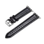 Armband aus hochwertigem Vollnarbenleder mit Crazy-Horse-Textur, passend für Apple Watch Series 7 (41 mm), 6, SE, 5, 4 (40 mm), 3, 2, 1 (38 mm) und Series 7 (45 mm), 6, SE, 5, 4 (44 mm) sowie 3, 2, 1 (42 mm).