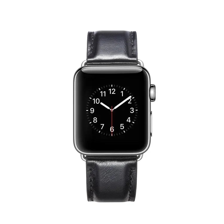 Armband aus hochwertigem Vollnarbenleder mit Crazy-Horse-Textur, passend für Apple Watch Series 7 (41 mm), 6, SE, 5, 4 (40 mm), 3, 2, 1 (38 mm) und Series 7 (45 mm), 6, SE, 5, 4 (44 mm) sowie 3, 2, 1 (42 mm).