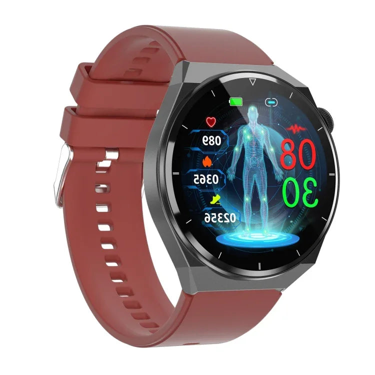 TK20 Smartwatch mit 1,39 Zoll Silikonarmband, unterstützt EKG, Fernüberwachung für Angehörige und Körpertemperaturmessung, Silikonarmband (Rot), Silikonarmband (Schwarz), Silikonarmband (Blau)