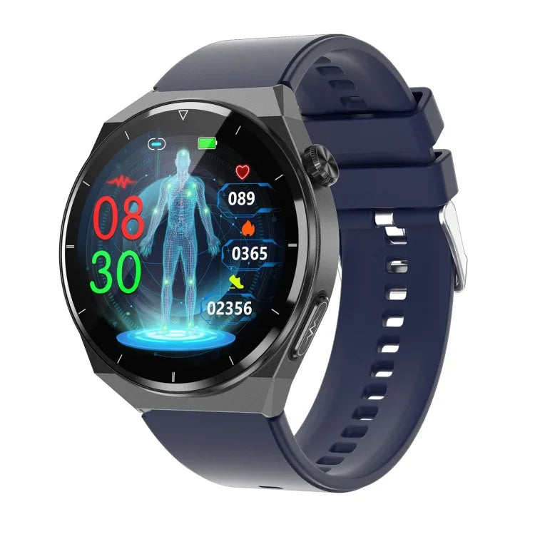 TK20 Smartwatch mit 1,39 Zoll Silikonarmband, unterstützt EKG, Fernüberwachung für Angehörige und Körpertemperaturmessung, Silikonarmband (Rot), Silikonarmband (Schwarz), Silikonarmband (Blau)