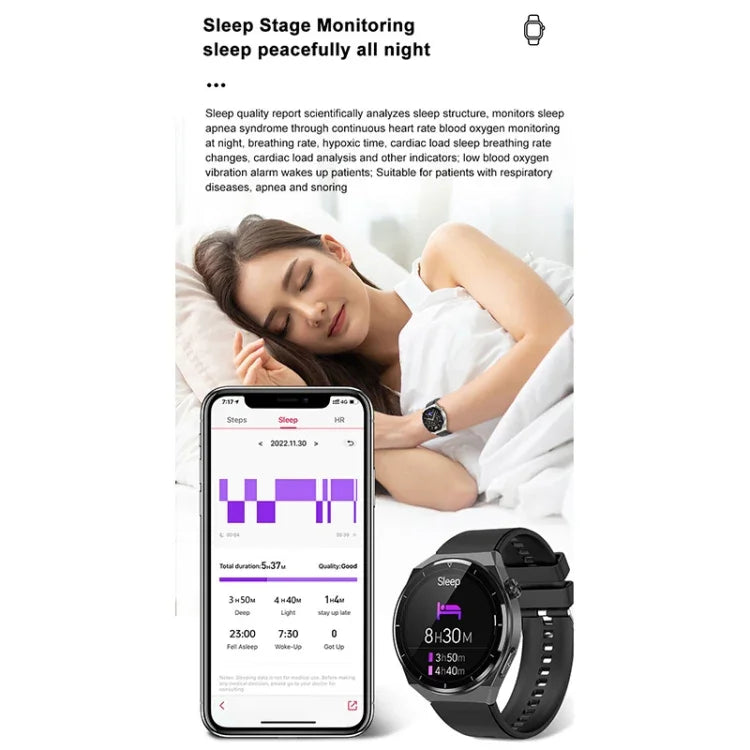 TK20 Smartwatch mit 1,39 Zoll Silikonarmband, unterstützt EKG, Fernüberwachung für Angehörige und Körpertemperaturmessung, Silikonarmband (Rot), Silikonarmband (Schwarz), Silikonarmband (Blau)
