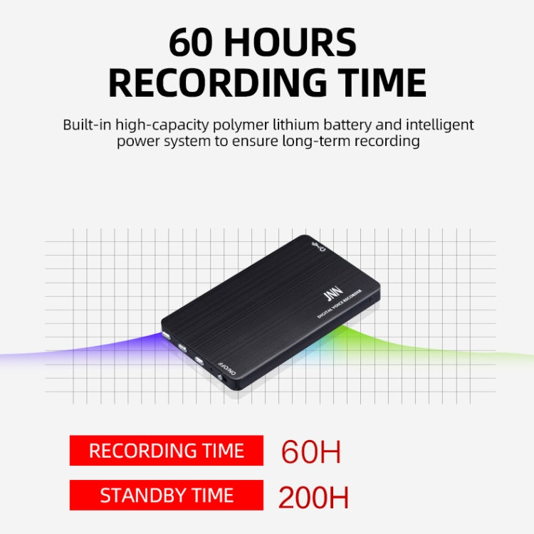 JNN M2 Ultradünnes HD Geräuschreduzierendes Intelligentes Steuerungs-Sprach-Diktiergerät, 4GB, 8GB, 16GB, 32GB, 64GB