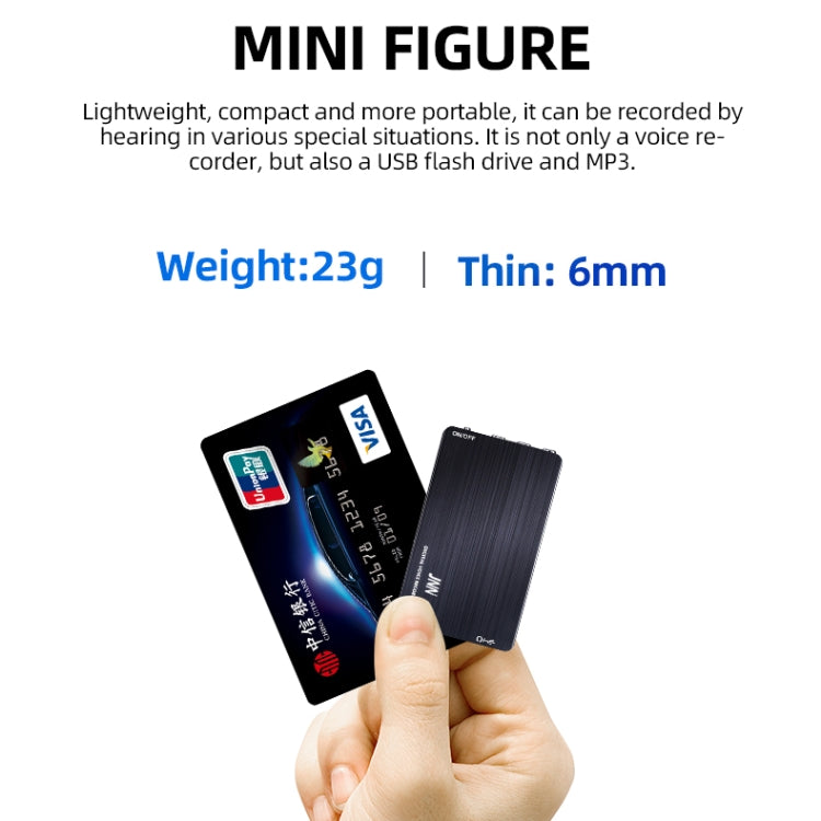 JNN M2 Ultradünnes HD Geräuschreduzierendes Intelligentes Steuerungs-Sprach-Diktiergerät, 4GB, 8GB, 16GB, 32GB, 64GB