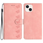 Sieben Schmetterlinge Geprägte Leder-Handyhülle, Für iPhone 14 Pro Max, Für iPhone 13 Pro Max, Für iPhone 13 Pro, Für iPhone 13, Für iPhone 13 mini, Für iPhone 12, Für iPhone 12 Pro Max, Für iPhone 12 Pro