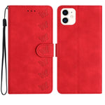 Sieben Schmetterlinge Geprägte Leder-Handyhülle, Für iPhone 14 Pro Max, Für iPhone 13 Pro Max, Für iPhone 13 Pro, Für iPhone 13, Für iPhone 13 mini, Für iPhone 12, Für iPhone 12 Pro Max, Für iPhone 12 Pro
