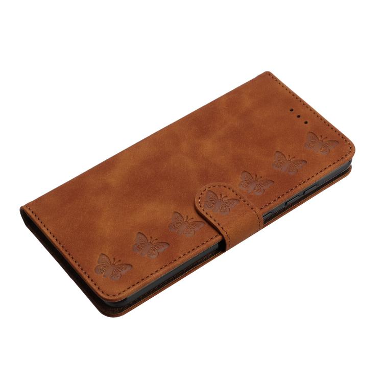 Handyhülle aus geprägtem Leder mit sieben Schmetterlingen, für iPhone 16e / 17e, für iPhone 17 Pro Max, für iPhone 17 Pro, für iPhone 17, für iPhone Air, für iPhone 16 Pro Max, für iPhone 16 Pro, für iPhone 16 Plus