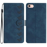 Handyhülle aus geprägtem Leder mit sieben Schmetterlingen, für iPhone 16e / 17e, für iPhone 17 Pro Max, für iPhone 17 Pro, für iPhone 17, für iPhone Air, für iPhone 16 Pro Max, für iPhone 16 Pro, für iPhone 16 Plus