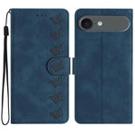 Handyhülle aus geprägtem Leder mit sieben Schmetterlingen, für iPhone 16e / 17e, für iPhone 17 Pro Max, für iPhone 17 Pro, für iPhone 17, für iPhone Air, für iPhone 16 Pro Max, für iPhone 16 Pro, für iPhone 16 Plus