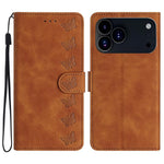 Handyhülle aus geprägtem Leder mit sieben Schmetterlingen, für iPhone 16e / 17e, für iPhone 17 Pro Max, für iPhone 17 Pro, für iPhone 17, für iPhone Air, für iPhone 16 Pro Max, für iPhone 16 Pro, für iPhone 16 Plus