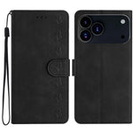 Handyhülle aus geprägtem Leder mit sieben Schmetterlingen, für iPhone 16e / 17e, für iPhone 17 Pro Max, für iPhone 17 Pro, für iPhone 17, für iPhone Air, für iPhone 16 Pro Max, für iPhone 16 Pro, für iPhone 16 Plus