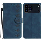 Handyhülle aus geprägtem Leder mit sieben Schmetterlingen, für iPhone 16e / 17e, für iPhone 17 Pro Max, für iPhone 17 Pro, für iPhone 17, für iPhone Air, für iPhone 16 Pro Max, für iPhone 16 Pro, für iPhone 16 Plus