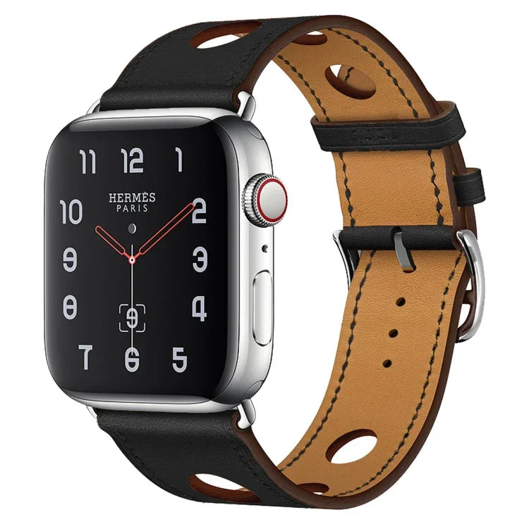 Lederarmband mit drei Löchern für Apple Watch Series 8&7 41mm / SE 2&6&SE&5&4 40mm / 3&2&1 38mm, für Apple Watch Series 7 45mm / 6 & SE & 5 & 4 44mm / 3 & 2 & 1 42mm, für Apple Watch Series 7 41mm / 6 & SE & 5 & 4 40mm / 3 & 2 & 1 38...